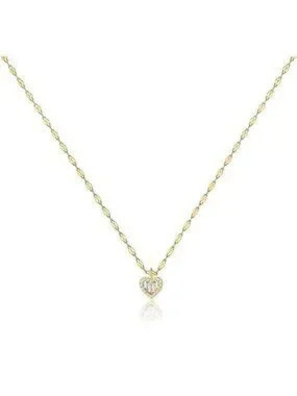 Gold 14k Gold Plated Heart Chain Pendant Necklace